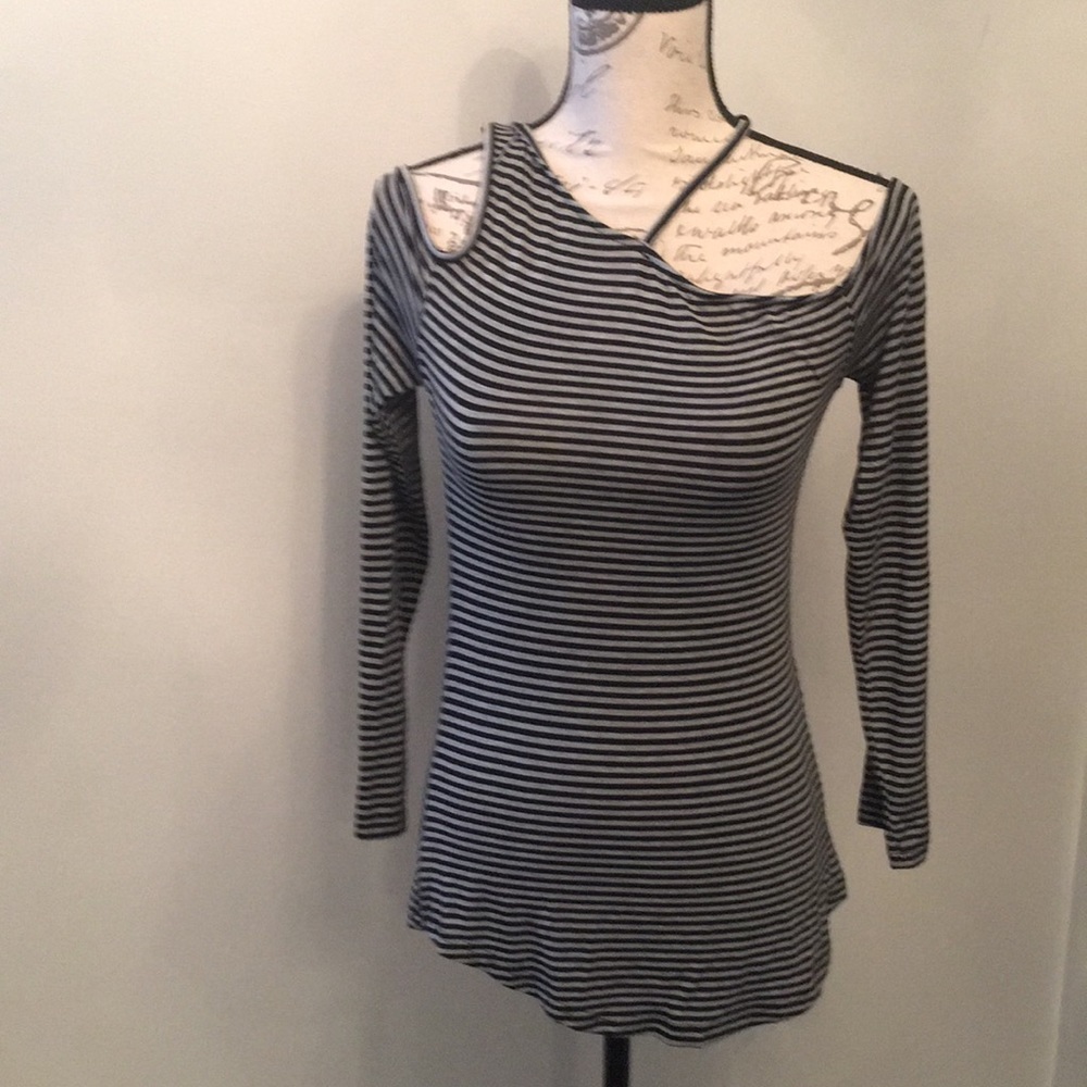 Mink Pink black/grey one shoulder top